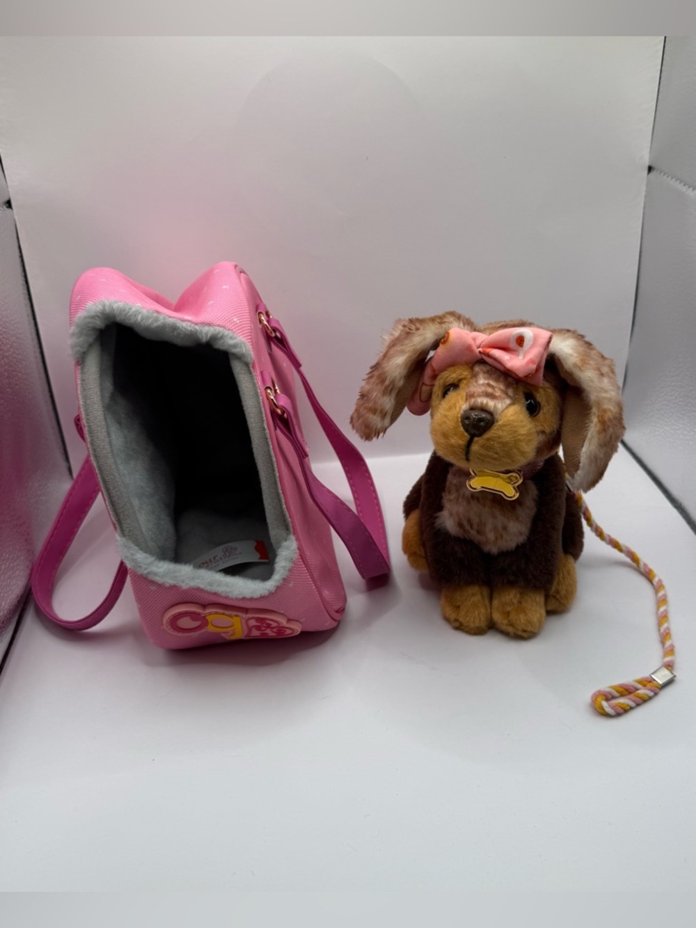Our Generation Cinnamon Dog Plush Stuffed Animal and Carrier